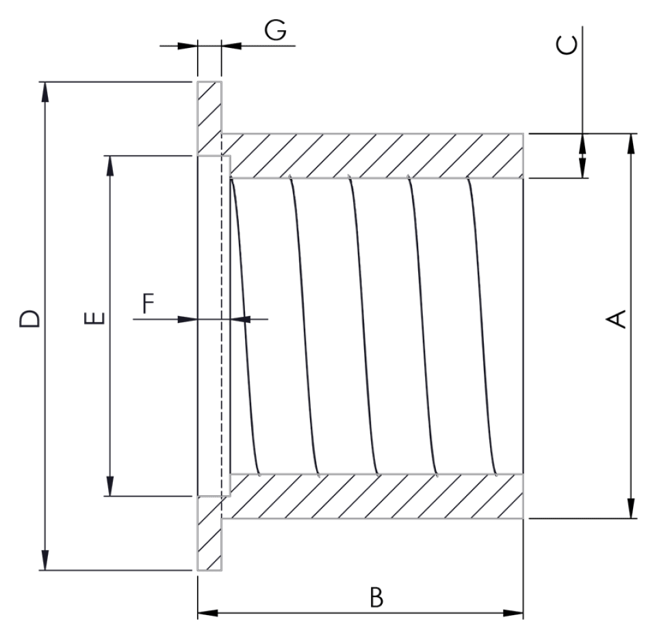 Capped Bushing Technical Drawing